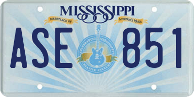 MS license plate ASE851