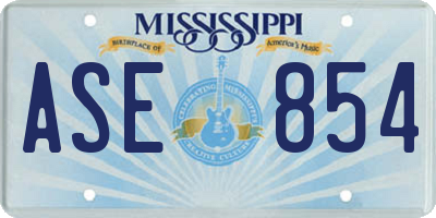 MS license plate ASE854