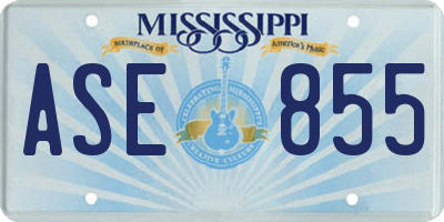 MS license plate ASE855