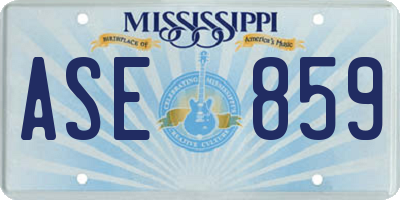 MS license plate ASE859