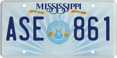 MS license plate ASE861