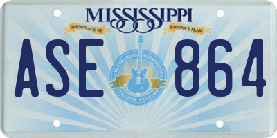 MS license plate ASE864