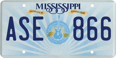 MS license plate ASE866