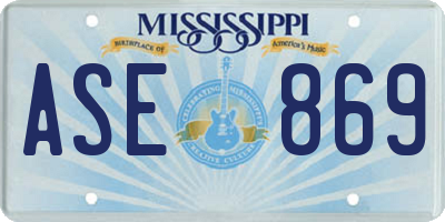 MS license plate ASE869