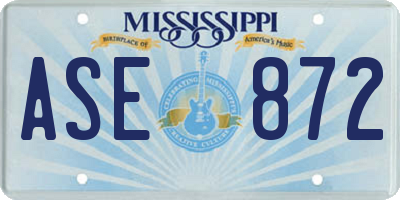 MS license plate ASE872