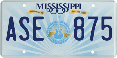 MS license plate ASE875