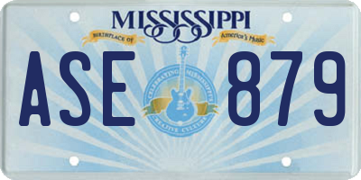MS license plate ASE879