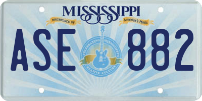 MS license plate ASE882