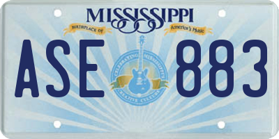 MS license plate ASE883