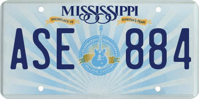 MS license plate ASE884