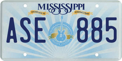 MS license plate ASE885