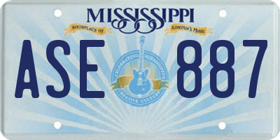 MS license plate ASE887