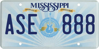 MS license plate ASE888