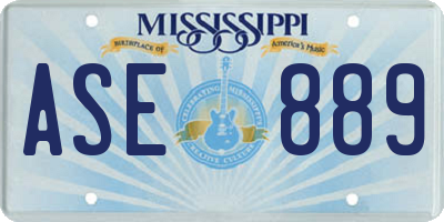 MS license plate ASE889