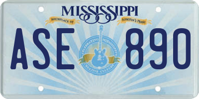 MS license plate ASE890