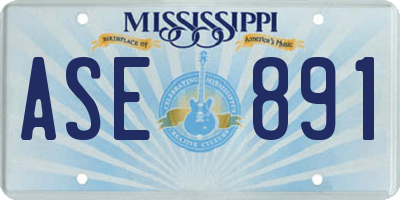 MS license plate ASE891