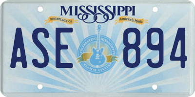 MS license plate ASE894