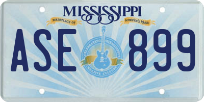 MS license plate ASE899