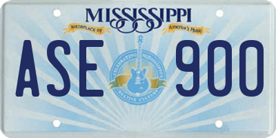 MS license plate ASE900