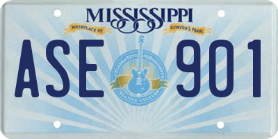 MS license plate ASE901