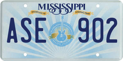 MS license plate ASE902
