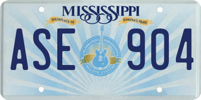MS license plate ASE904