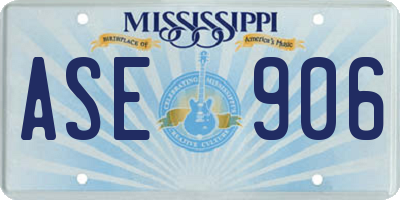 MS license plate ASE906