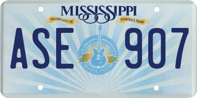 MS license plate ASE907