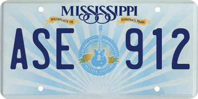 MS license plate ASE912