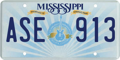 MS license plate ASE913