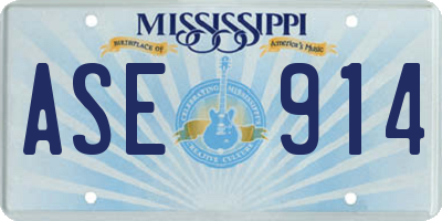 MS license plate ASE914