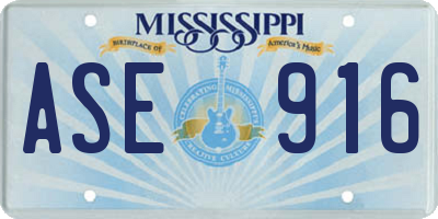 MS license plate ASE916