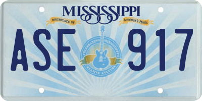 MS license plate ASE917