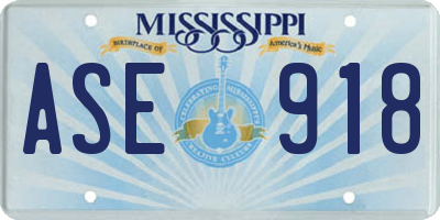 MS license plate ASE918