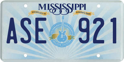 MS license plate ASE921