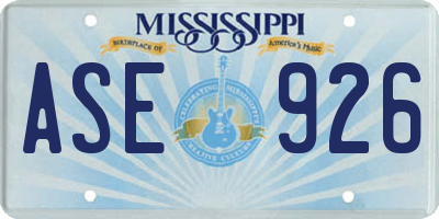 MS license plate ASE926