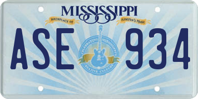 MS license plate ASE934