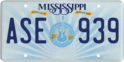 MS license plate ASE939