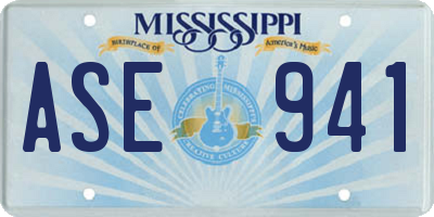 MS license plate ASE941