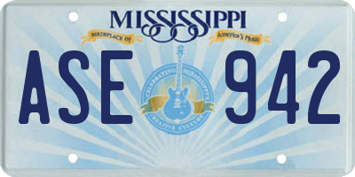 MS license plate ASE942