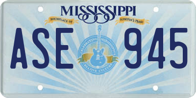 MS license plate ASE945