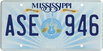 MS license plate ASE946