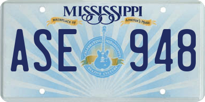 MS license plate ASE948