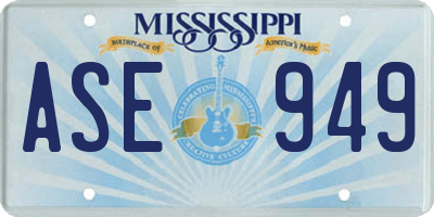MS license plate ASE949