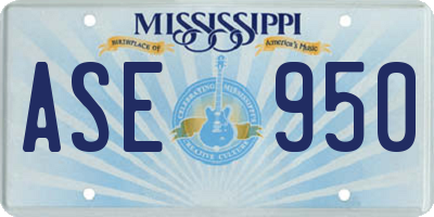 MS license plate ASE950