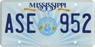 MS license plate ASE952