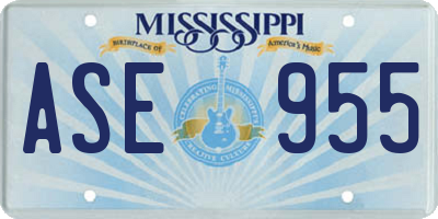 MS license plate ASE955