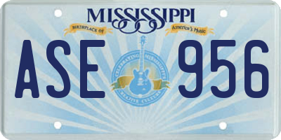MS license plate ASE956