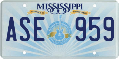 MS license plate ASE959