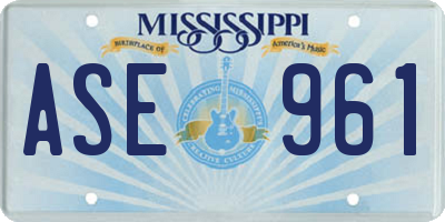 MS license plate ASE961